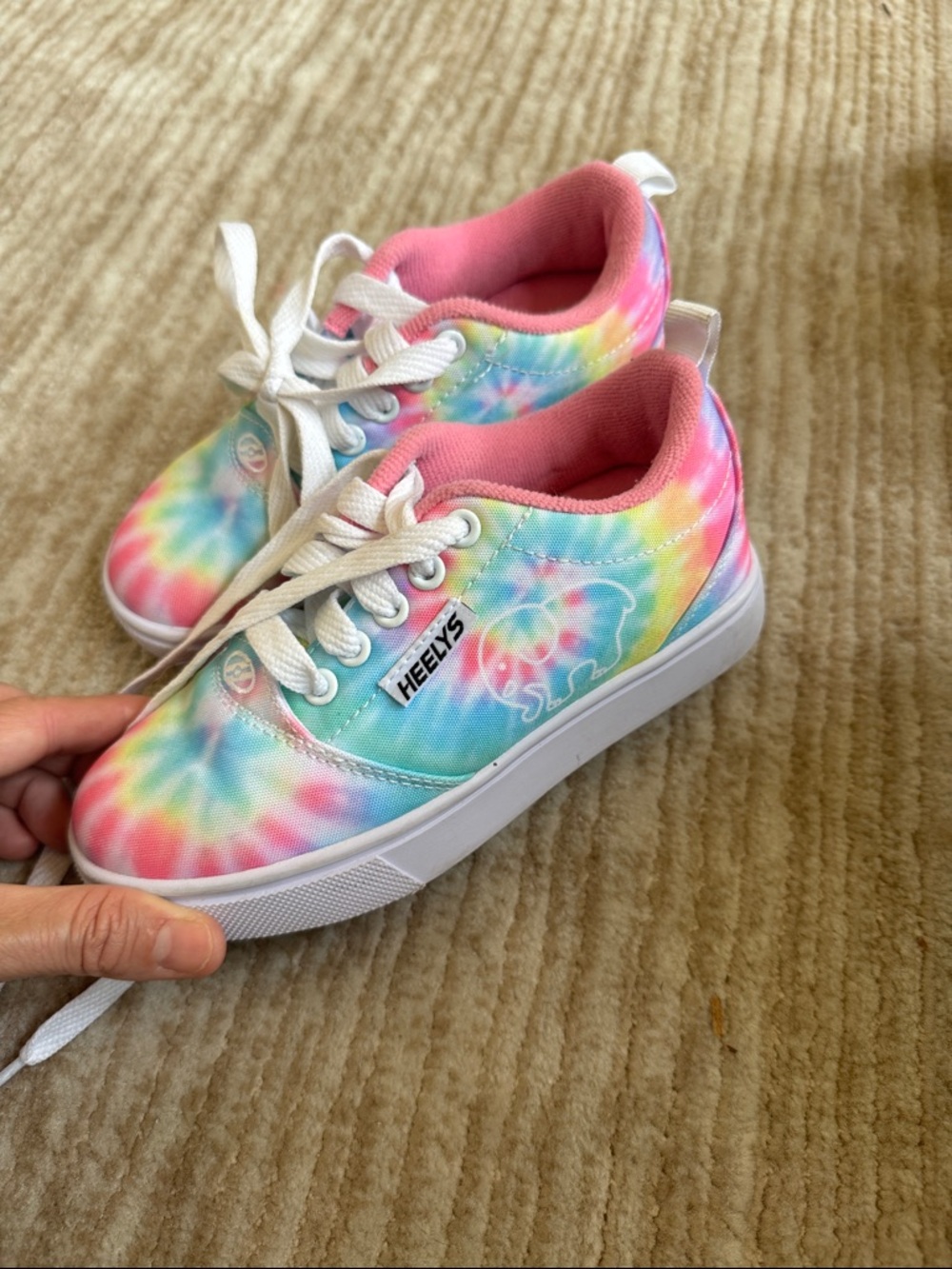 Heelys Kids Tie-Dye Lace-Up Sneakers in Pink, Blue, Yellow